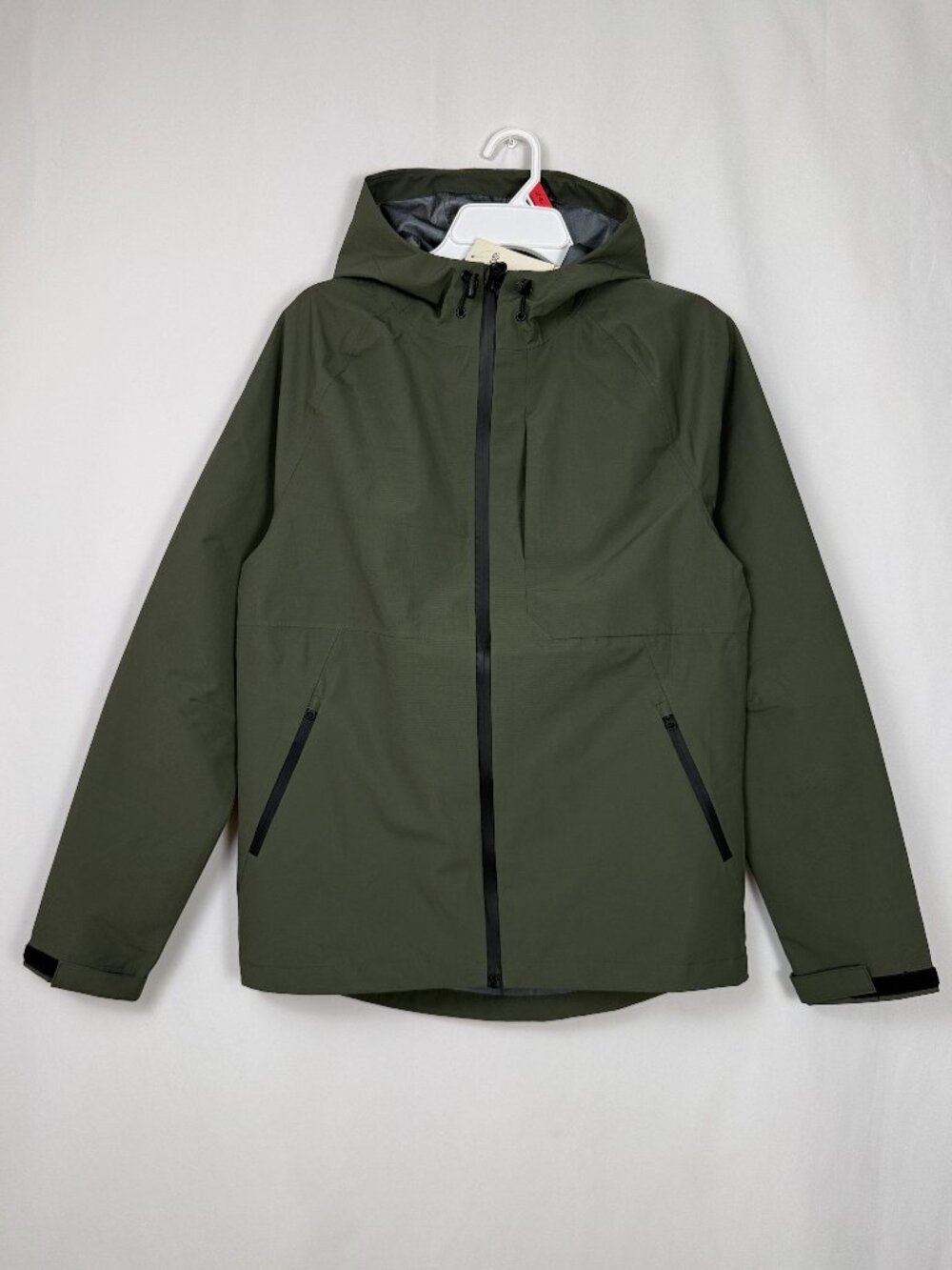 George Mens Hooded Waterproof Rain Jacket Parka Anorak Olive Green Small S